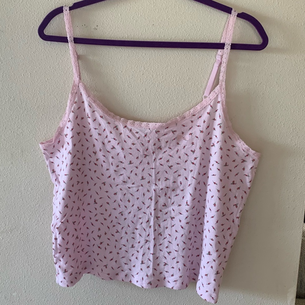 PINK Pink Floral Lace Cami